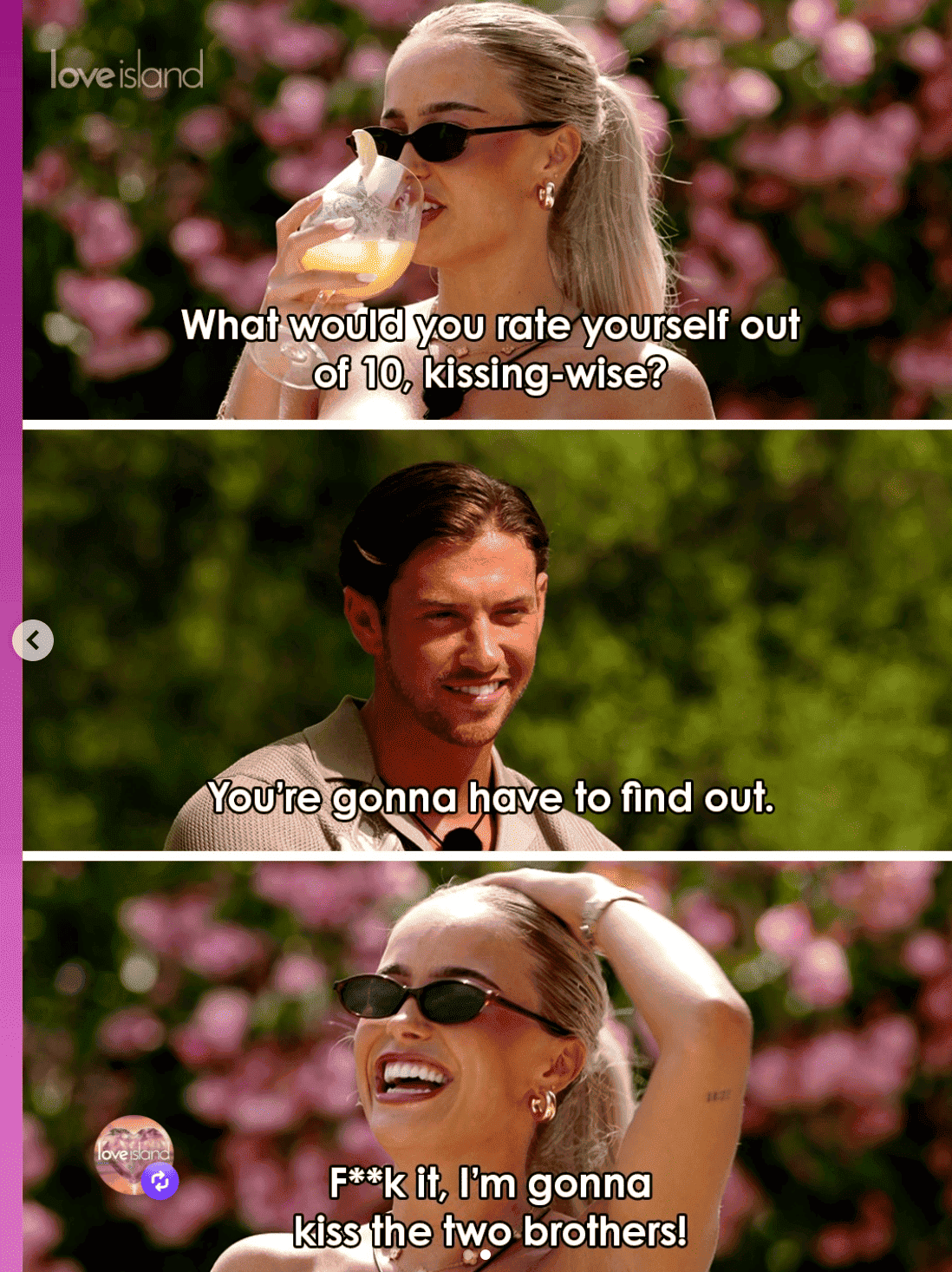 Love Island social content example 3